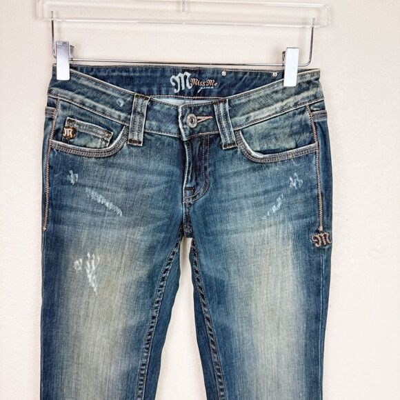 Miss Me Cow Print Fur Y2K Bootcut Jeans Size 26 Low Rise - Picture 3 of 10